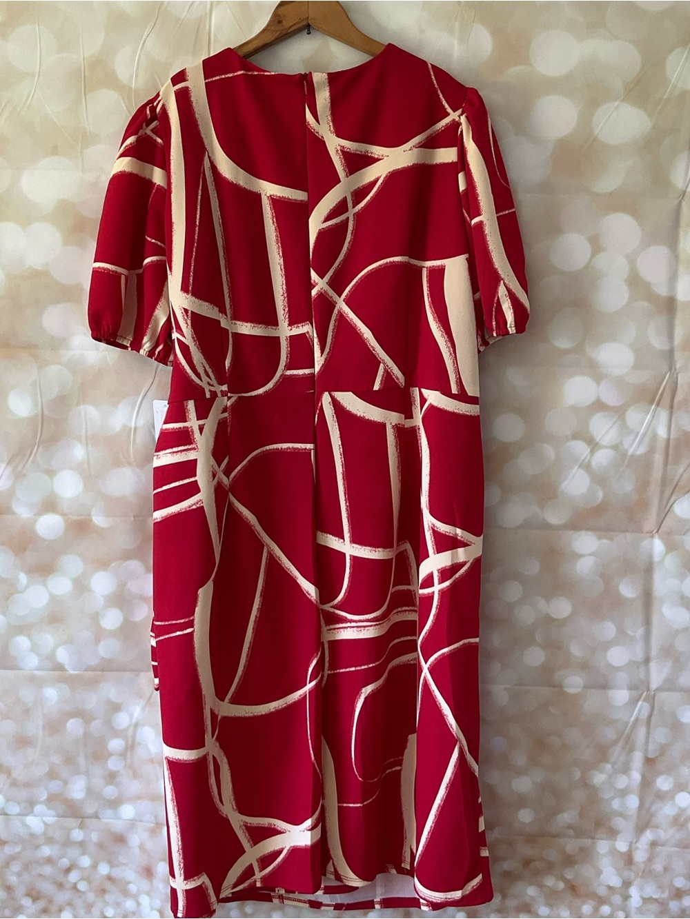 London Time Red and Cream Dress - Picture 8 of 10